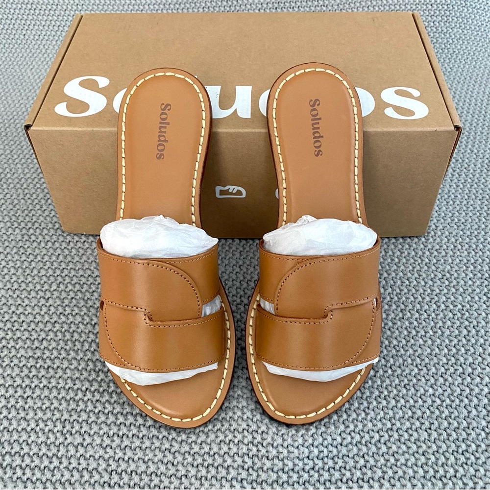 Soludos Shea Interlocking Sandals Camel Size 6 NIB - Picture 4 of 12